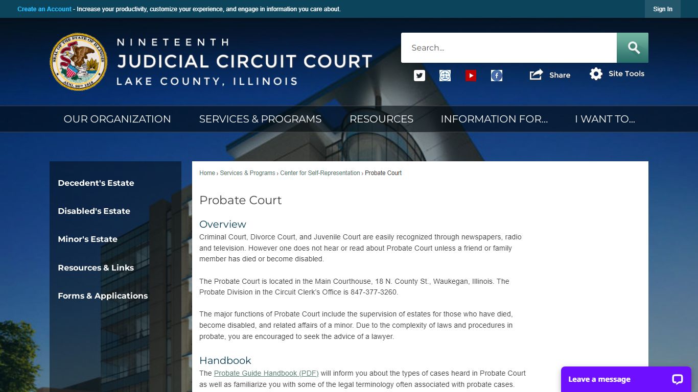 Probate Court | 19th Judicial Circuit Court, IL