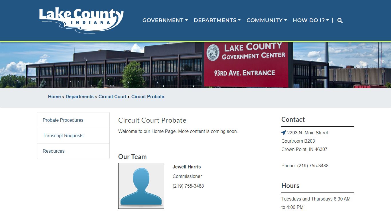 Circuit Court Probate - Lake County, Indiana